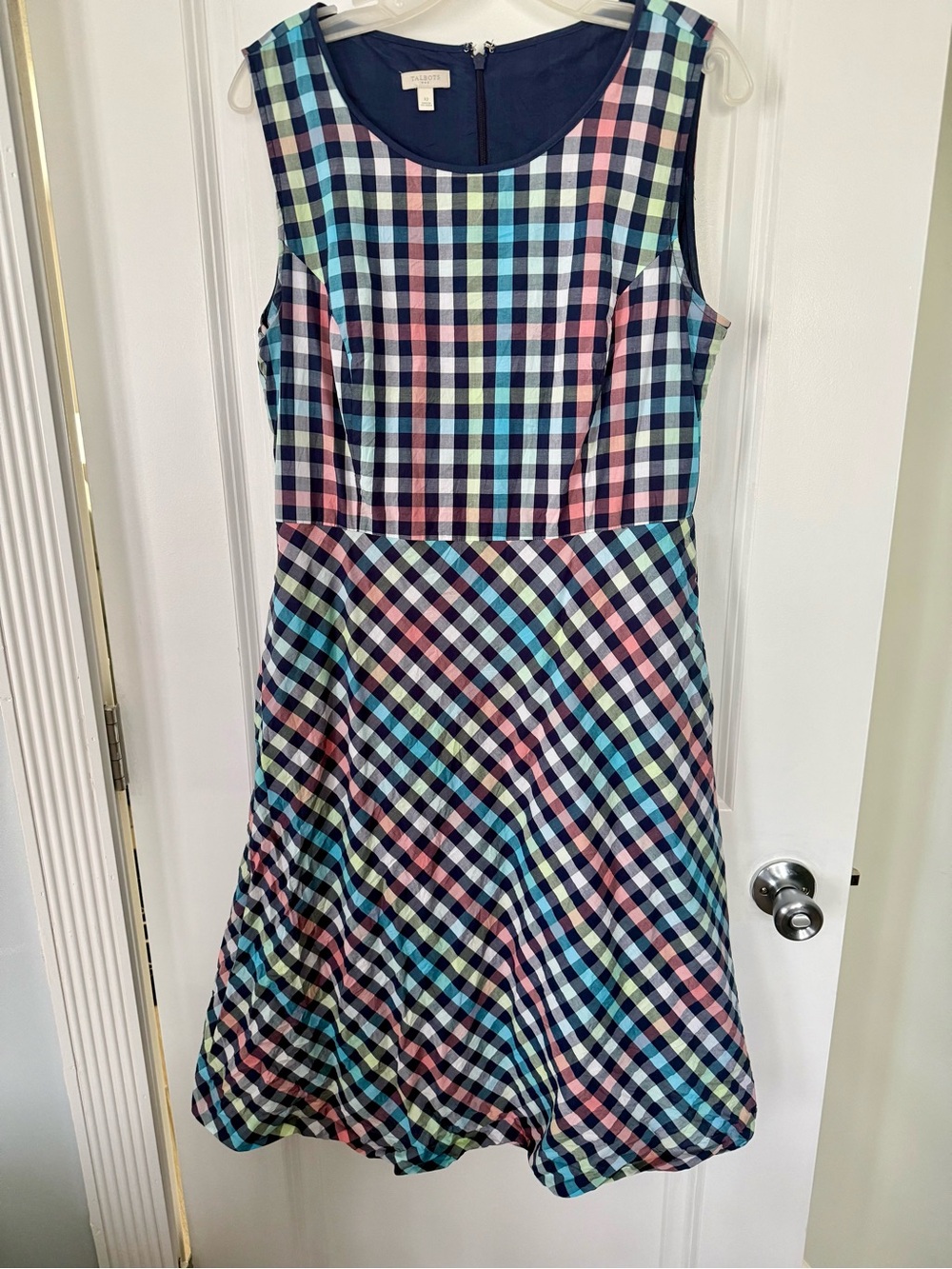 Talbots Multicolor Gingham Sleeveless Dress